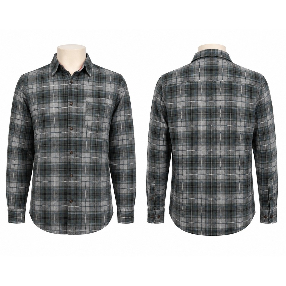 Columbia Mens L Blue Plaid Button Up Shirt Outdoor Hiking Fishing Long Sleeve